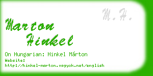 marton hinkel business card